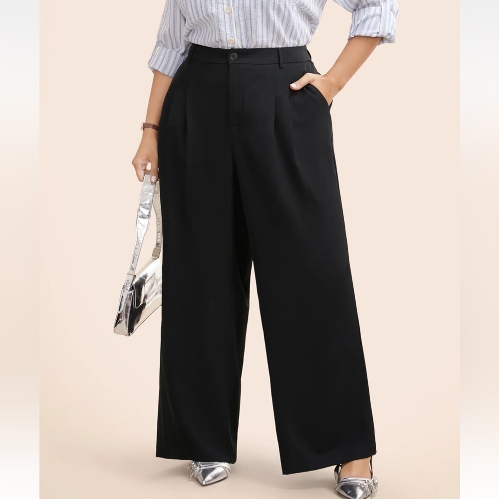 BloomChic Stretch Woven Pleated Elastic Waist Pants us size12